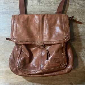 The Sak Brown Leather Convertible Backpack Crossbody Shoulder Bag